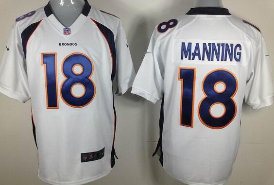 nike Denver Broncos 18 Peyton manning game white