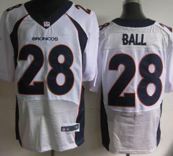 nike Denver Broncos 28 Peyton BALL  white nfl elite jerseys