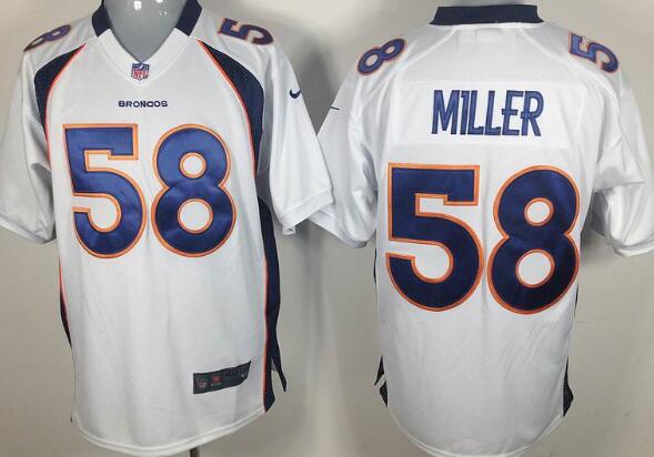 nike Denver Broncos 58 Von Miller white nfl game jerseys