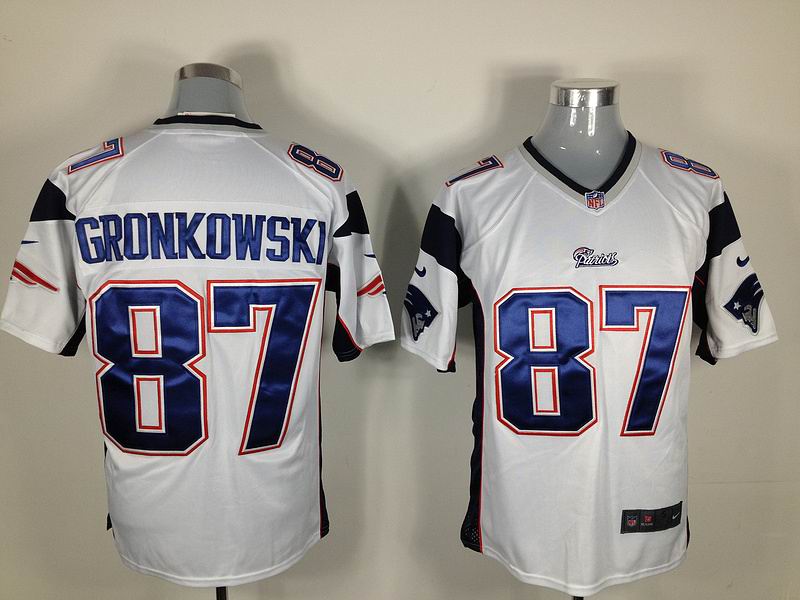 nike New England Patriots 87 GRONKOWSKI white game jerseys