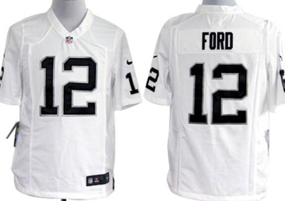 nike Oakland Raiders 12 Jacoby Ford  white football game jerseys