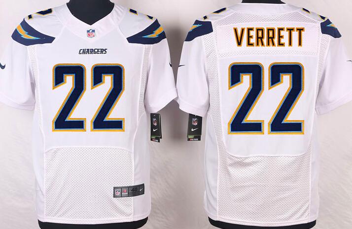 nike San Diego Chargers 22 Verrett  white elite nike nfl jersey