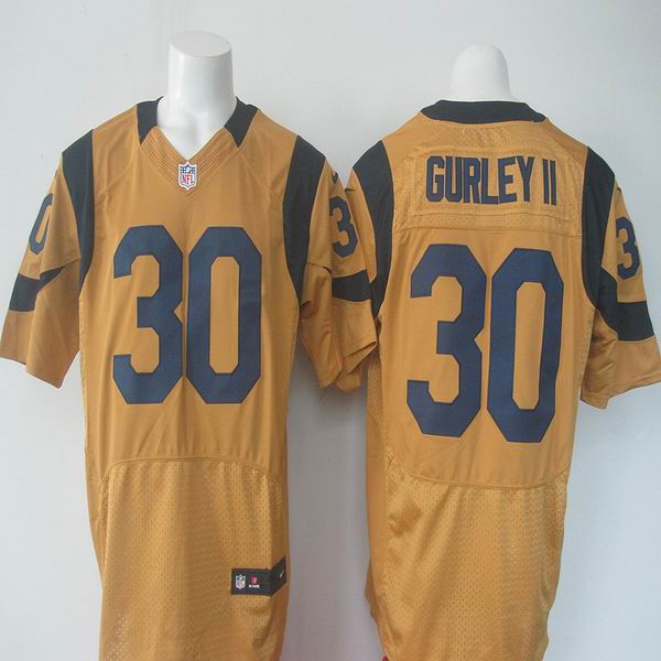 nike St.Louis Rams 30 Todd Gurley II  yellow Elite football men Jersey