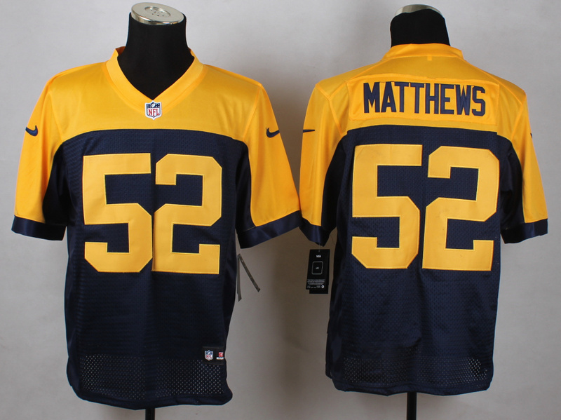 nike green bay packers 52 clay matthews elite blue yellow nfl jerseys