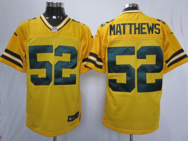 nike green bay packers 52 clay matthews elite yellow nfl jerseys