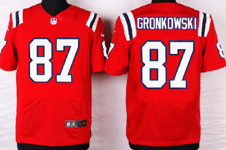 nike new england patriots 87 rob gronkowski  elite red nfl jerseys