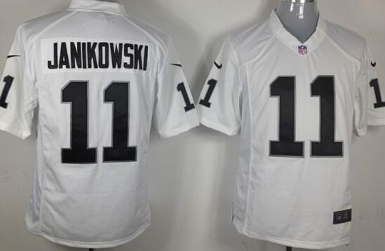 nike oakland raiders 11 janikowski white nfl game jerseys