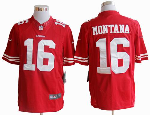 nike san francisco 49ers 16 MONTANA limited red nfl jerseys