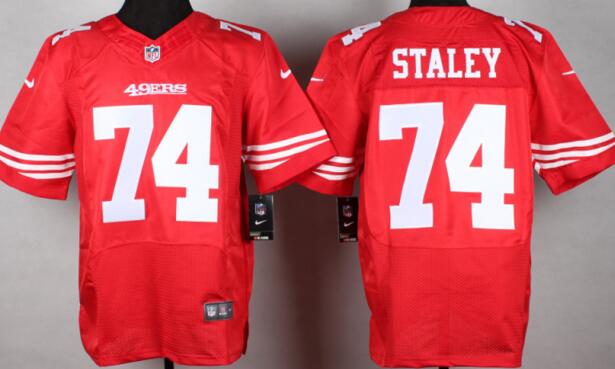 nike san francisco 49ers 74 Joe Staley red elite nfl jerseys