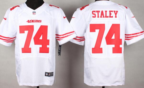 nike san francisco 49ers 74 Joe Staley white elite nfl jerseys