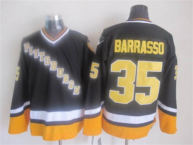 pittsburgh penguins 35 Tom Barrasso black CCM  black  men  nhl ice hockey  jersey