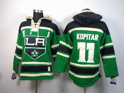 reebok Los Angeles Kings #11 Anze Kopitar Green NHL hooded sweatshirt