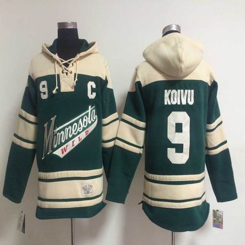 reebok Minnesota Wild Mikko Koivu 9 beige green nhl ice hockey  jerseys