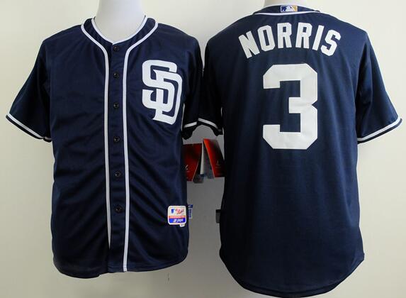 san diego padres 3 Derek Norris blue mlb baseball jerseys