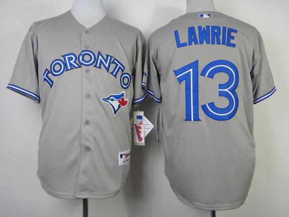 toronto blue jays 13 Brett Lawrie grey men mlb baseball jerseys