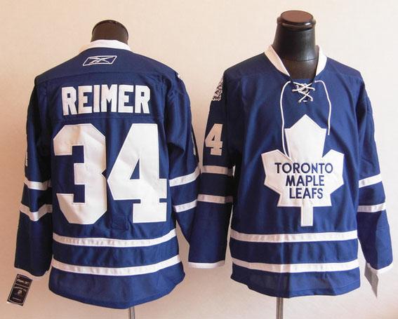 toronto maple leafs 34 James Reimer blue men nhl ice hockey  jerseys