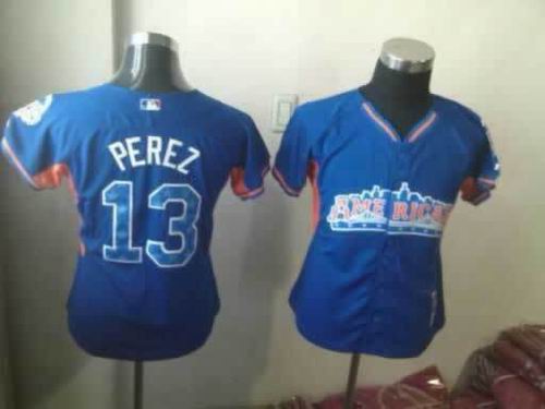 women 2013 American Kansas City Royals PEREZ 13# blue mlb all star jersey