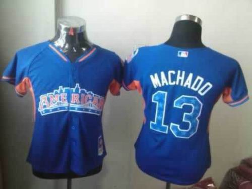 women 2013 Baltimore Orioles #13 Manny Machado blue MLB all star Jerseys