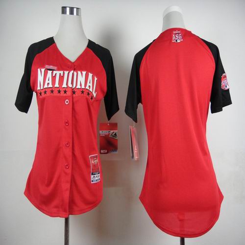 women 2015 MLB All Star National blank red baseball jerseys