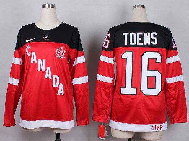 women Canada team Jonathan Toews 16 red hockey jerseys 100th