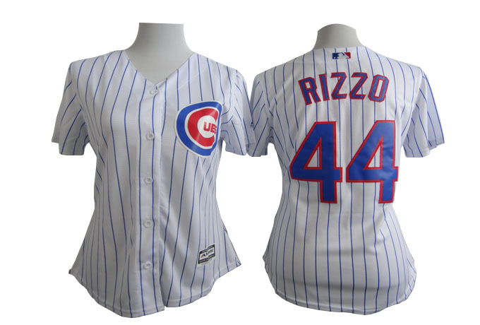 women Chicago Cubs White Anthony Rizzo 44# mlb white jerseys