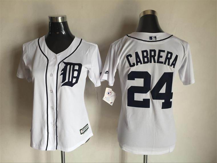 women Detroit Tigers 24 Miguel Cabrera white majestic baseball Jerseys