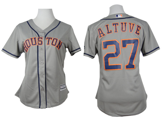 women Houston Astros Jose Altuve 27# gray mlb jersey