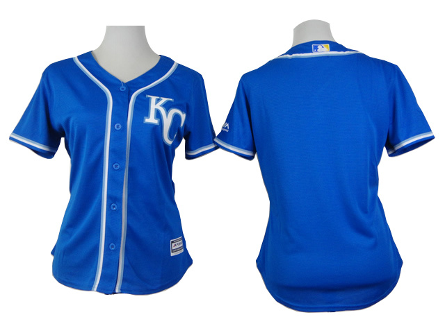 women Kansas Royals blank Blue mlb baseball jersey