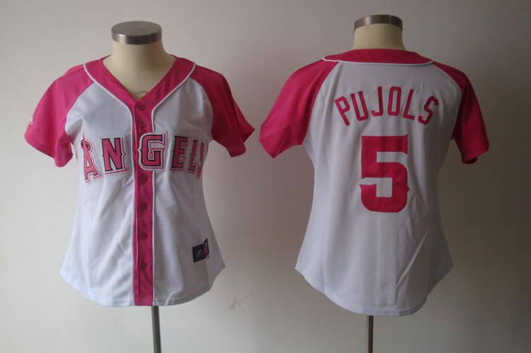 women Los Angeles Angels 5 PUJOLS White MLB Jerseys