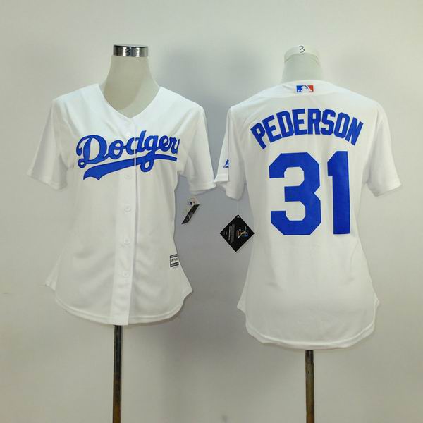 women Los Angeles Dodgers #31 Joc Pederson white majestic baseball jersey