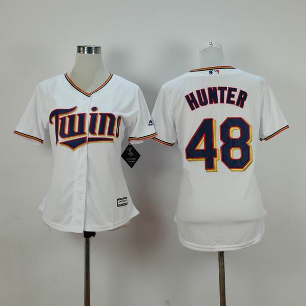 women Minnesota Twins #48 Torii Hunter white baseball jersey