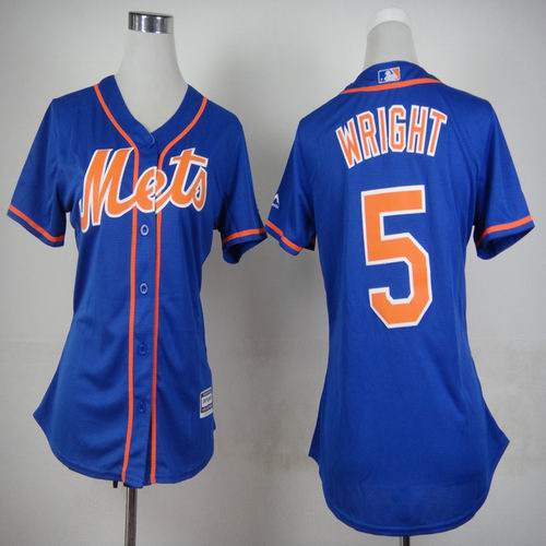 women New York Mets #5 David Wright Blue MLB Jerseys