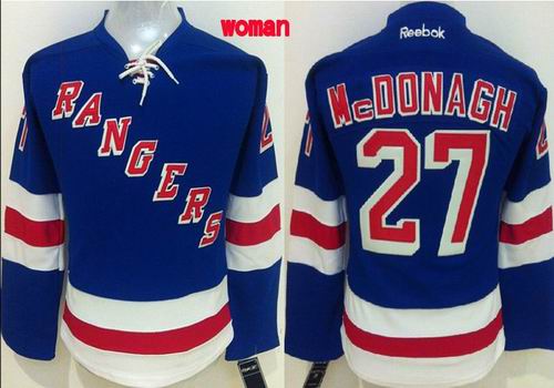 women Reebok New York Rangers #27 Ryan McDonagh blue nhl Jersey