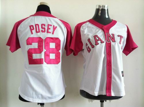 women San Francisco Giants #28 POSEY white red new MLB Jersey