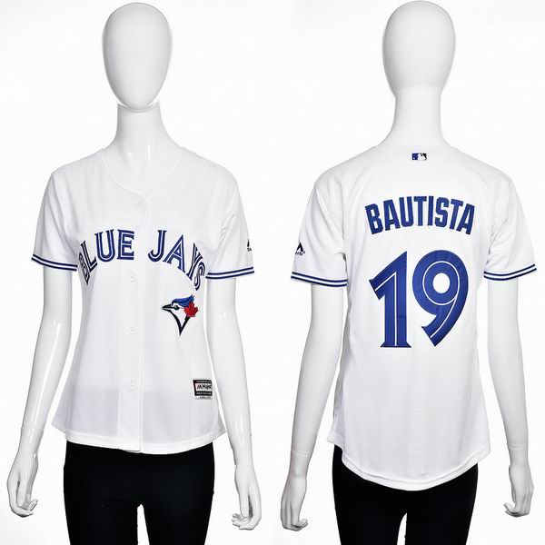 women Toronto Blue Jays 19 Jose Bautista white Majestic baseball Jerseys