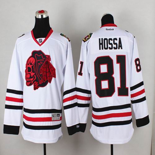2015 Chicago Blackhawks 81 Marian Hossa white hockey jerseys