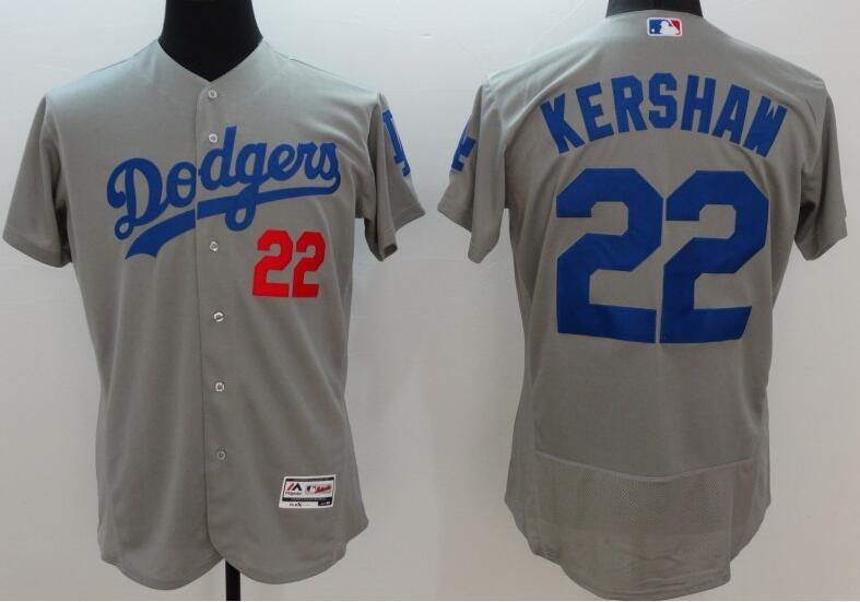 2016 Los Angeles Dodgers 22 Clayton Kershaw gray elite men baseball mlb jersey