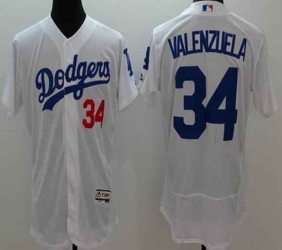 2016 Los Angeles Dodgers 34 Fernando Valenzuela white elite baseball jersey