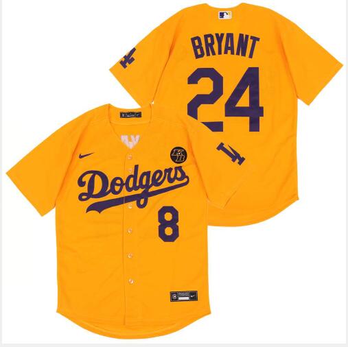 Men's Los Angeles Dodgers Yellow/Gold Kobe Bryant Stitched MLB Cool Base Nike Jersey Men's Los Angeles Dodgers Yellow/Gold Kobe Bryant Stitched MLB Cool Base Nike Jersey