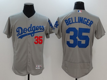 Men 35# Bellinger Jersey Gray Men 35# Bellinger Jersey Gray