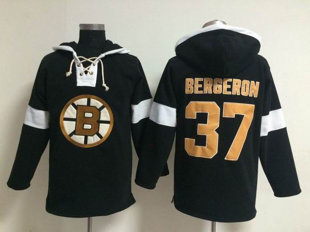 Boston Bruins Patrice Bergeron 37 Black NHL Hooded Sweatshirt Boston Bruins Patrice Bergeron 37 Black NHL Hooded Sweatshirt