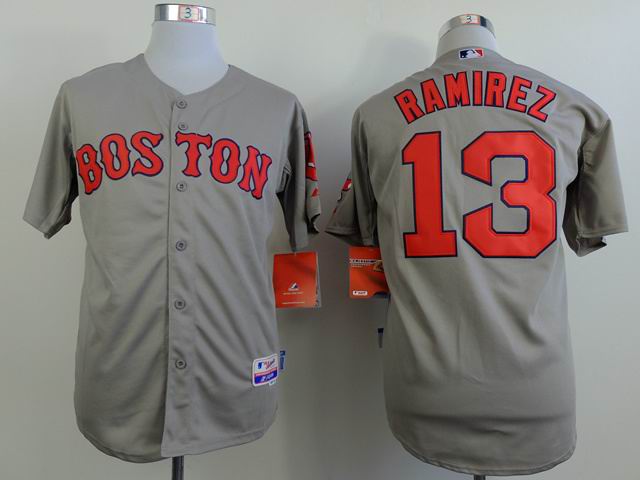 Boston Red Sox 13 Hanley Ramirez Grey MLB Jerseys