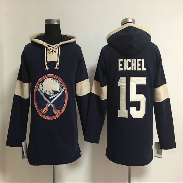 Buffalo Sabres #15 Jack Eichel dark Blue Hockey Hooded Sweatshirt