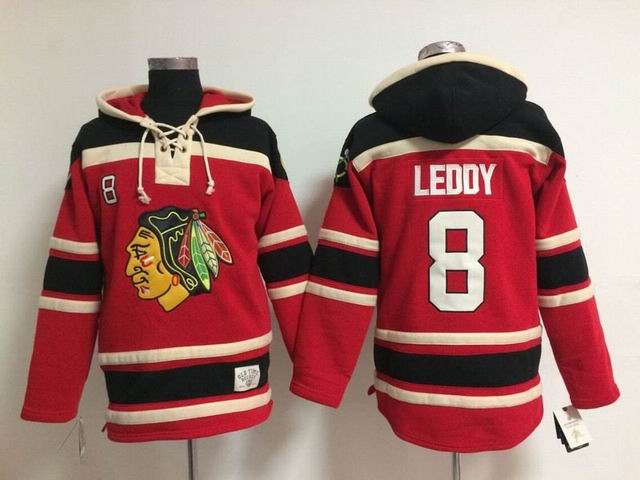 Chicago Blackhawks # 8 Nick Leddy red Ice hockey Hooded Sweatshirt