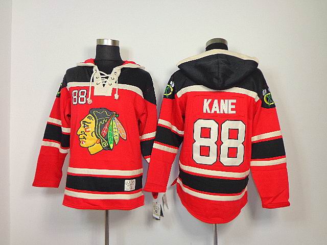 Chicago Blackhawks #88 Patrick Kane Red hockey Hooded Sweatshirt