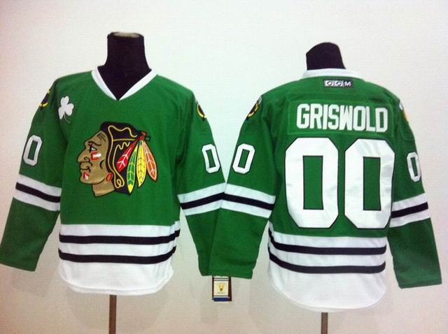 Chicago Blackhawks 00 Clark Griswold Reebok Green nhl hockey Jersey