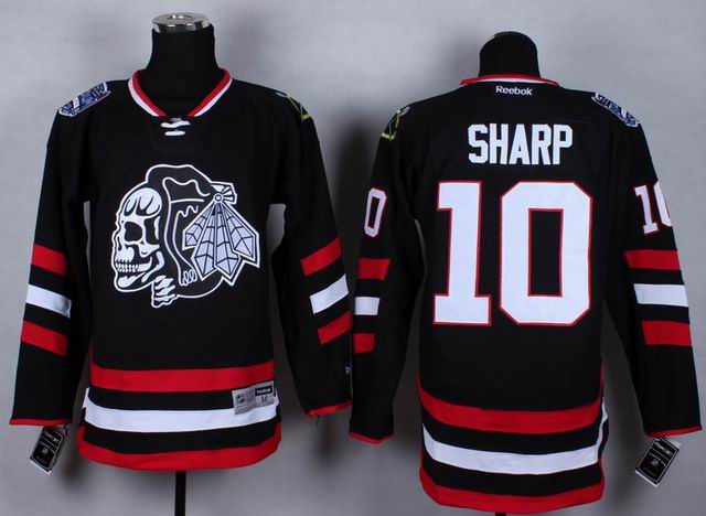 Chicago Blackhawks 10 Patrick Sharp black ice hockey jerseys Chicago Blackhawks 10 Patrick Sharp black ice hockey jerseys