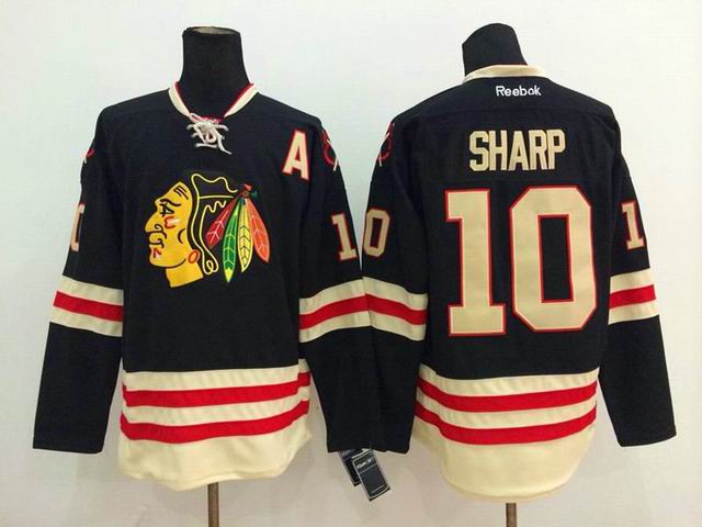Chicago Blackhawks 10 Patrick Sharp black Ice hockey Jerseys A patch