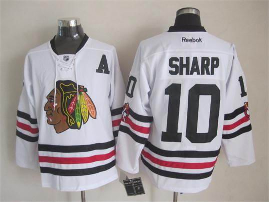 Chicago Blackhawks 10 Patrick Sharp white Ice hockey Jerseys A patch