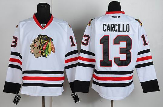 Chicago Blackhawks 13  Daniel Carcillo white new hockey Jersey